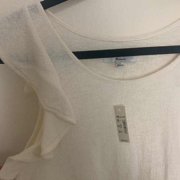 NWT Madewell Texture & Thread Ruffle Sleeve Tank - Picture 6 of 8